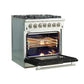 FORNO Capriasca 30" 4.32 cu. ft. Dual Fuel Range with 5 Italian Burners in Black, FFSGS6187-30BLK