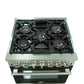 FORNO Capriasca 30" 4.32 cu. ft. Dual Fuel Range with 5 Italian Burners in Black, FFSGS6187-30BLK