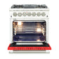 FORNO Capriasca 30" 4.32 cu. ft. Dual Fuel Range with 5 Italian Burners in Red, FFSGS6187-30RED