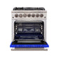 FORNO Capriasca 30″ 4.32 cu. ft. Gas Range with 5 Italian Burnerse in Blue, FFSGS6260-30BLU