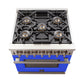FORNO Capriasca 30″ 4.32 cu. ft. Gas Range with 5 Italian Burnerse in Blue, FFSGS6260-30BLU