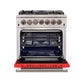 FORNO Capriasca 30″ 4.32 cu. ft. Gas Range with 5 Italian Burners in Red, FFSGS6260-30RED