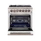 FORNO Capriasca 30″ 4.32 cu. ft. Gas Range with 5 Italian Burners in White, FFSGS6260-30WHT