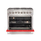 FORNO Galiano 36" 5.36 cu. ft. Dual Fuel Range with 6 Italian Burners in Red, FFSGS6156-36RED