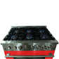 FORNO Galiano 36" 5.36 cu. ft. Dual Fuel Range with 6 Italian Burners in Red, FFSGS6156-36RED