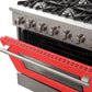 FORNO Galiano 36" 5.36 cu. ft. Gas Range with 6 Italian Burners in Red, FFSGS6244-36RED