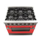 FORNO Galiano 36" 5.36 cu. ft. Gas Range with 6 Italian Burners in Red, FFSGS6244-36RED