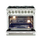FORNO Capriasca 36" 5.36 cu. ft. Dual Fuel Range with 6 Italian Burners in White, FFSGS6187-36WHT