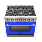 FORNO Capriasca 36" 5.36 cu. ft. Gas Range with 6 Italian Burners in Blue, FFSGS6260-36BLU