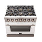 FORNO Capriasca 36" 5.36 cu. ft. Gas Range with 6 Italian Burners in White, FFSGS6260-36WHT
