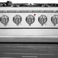 FORNO Appliance Package - 36 Inch Gas Burner/Electric Oven Pro Range, Wall Mount Range Hood, AP-FFSGS6187-36-W