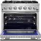 FORNO Appliance Package - 36 Inch Gas Burner/Electric Oven Pro Range, Wall Mount Range Hood, AP-FFSGS6187-36-W
