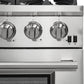 FORNO Appliance Package - 36 Inch Gas Burner/Electric Oven Pro Range, Wall Mount Range Hood, Refrigerator, AP-FFSGS6187-36-4
