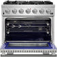 FORNO Appliance Package- 36 Inch Pro Gas Range, Wall Mount Range Hood, AP-FFSGS6260-36-W