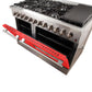 FORNO Galiano 48" 6.58 cu. ft. Dual Fuel Range with 8 Italian Burners in Red, FFSGS6156-48RED