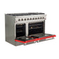 FORNO Galiano 48" 6.58 cu. ft. Gas Range with 8 Italian Burners in Red, FFSGS6244-48RED