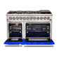 FORNO Capriasca 48" 6.58 cu. ft. Dual Fuel Range with 8 Italian Burners in Blue, FFSGS6187-48BLU