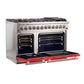 FORNO Capriasca 48" 6.58 cu. ft. Dual Fuel Range with 8 Italian Burners in Red, FFSGS6187-48RED