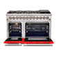 FORNO Capriasca 48" 6.58 cu. ft. Dual Fuel Range with 8 Italian Burners in Red, FFSGS6187-48RED