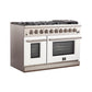 FORNO Capriasca 48″ 6.58 cu. ft. Gas Range with 8 Italian Burners in White, FFSGS6260-48WHT