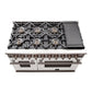 FORNO Capriasca 48″ 6.58 cu. ft. Gas Range with 8 Italian Burners in White, FFSGS6260-48WHT
