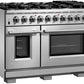 FORNO Appliance Package- 48 Inch Gas Burner/Electric Oven Pro Range, Wall Mount Range Hood, AP-FFSGS6187-48