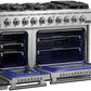 FORNO Appliance Package- 48 Inch Gas Burner/Electric Oven Pro Range, Wall Mount Range Hood, AP-FFSGS6187-48
