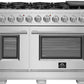 FORNO Appliance Package - 48 Inch Gas Burner/Electric Oven Pro Range, Dishwasher, Refrigerator, AP-FFSGS6187-48-5