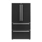 FORNO Espresso Package - 30" Electric Range, Range Hood and Refrigerator in Black with Stainless Steel Handles