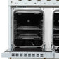 FORNO Antico 48" 5.5 cu. ft. Gas Range with 8 Sealed Burners and Griddle in White with Antique Brass Accents, FFSGS6219-48WHT