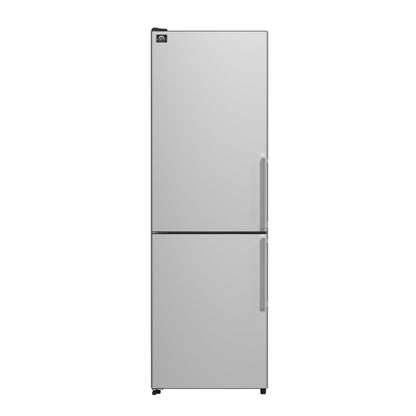 FORNO Guardia 23.4" 10.8 cu. ft. Left Swing Refrigerator with Bottom Freezer in Stainless Steel, FFFFD1778-24LS