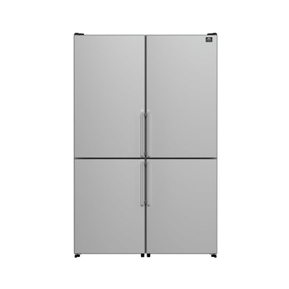 FORNO Guardia 46.8" 21.6 cu. ft. Side-By-Side Refrigerator with Bottom Freezer in Stainless Steel, FFFFD1778-48