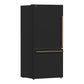 FORNO Espresso Milano 62" 34.4 cu. ft. Side-By-Side Refrigerator with Ice Maker in Black with Antique Brass Accents, FFFFD1787-60BLK