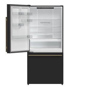 FORNO Espresso Milano 62" 34.4 cu. ft. Side-By-Side Refrigerator with Ice Maker in Black with Stainless Steel Accents, FFFFD1787-60BLK