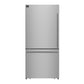 FORNO Espresso Milano 31" 17.2 cu. ft. Left Swing Refrigerator and Bottom Freezer with Ice Maker in Stainless Steel and Stainless Steel Handles, FFFFD1786-31S