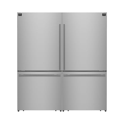 FORNO Espresso Milano 62" 34.4 cu. ft. Side-By-Side Refrigerator with Ice Maker in Stainless Steel, FFFFD1787-60S