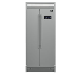 FORNO Salerno 37" 15.6 cu. ft. Side-by-Side Built-In Refrigerator in Stainless Steel and Grill Trim Kit, FFRBI1805-37SG