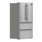 FORNO Moena 36" 19.2 cu. ft. Counter Depth Refrigerator with Ice Maker in Stainless Steel, FFRBI1820-36SB
