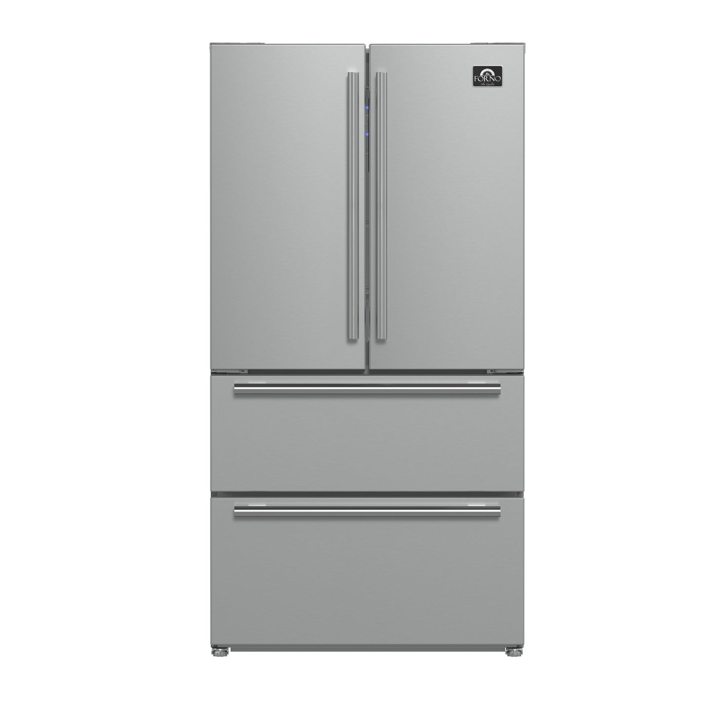 FORNO Moena 36" 19.2 cu. ft. Counter Depth Refrigerator with Ice Maker in Stainless Steel, FFRBI1820-36SB