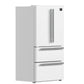 FORNO Espresso Moena 36" 19.2 cu. ft. Counter Depth Refrigerator with Ice Maker in White with Stainless Steel Handles, FFRBI1820-36WHT