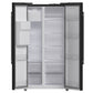 FORNO Espresso Salerno 36" 20 cu. ft. Side-By-Side Refrigerator with Water and Ice Dispenser in Black with Antique Brass Handles