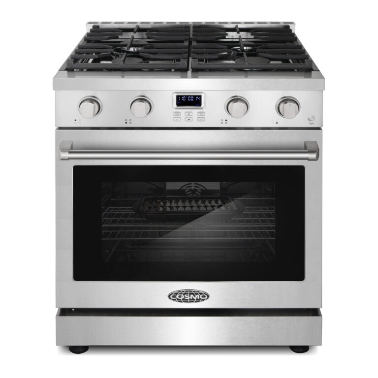 Cosmo Lumin 30" 4.8 cu. ft. Gas Range, 4 Burners, Convection Oven in Stainless Steel, COS-GRC304KB