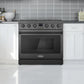 Cosmo Lumin 36" 6.0 cu. ft. Gas Range with 6 Sealed Burners and Convection Oven in Matte Black, COS-GRC366KB-BK