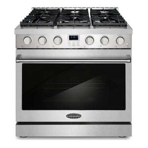 Cosmo Lumin 36" 6.0 cu. ft. Gas Range, 6 Burners, Convection Oven in Stainless Steel, COS-GRC366KB