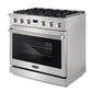Cosmo Lumin 36" 6.0 cu. ft. Gas Range, 6 Burners, Convection Oven in Stainless Steel, COS-GRC366KB