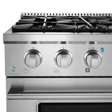 Cosmo Commercial-Style 30" 3.5 cu. ft. Gas Range with 4 Burners and Heavy Duty Cast Iron Grates in Stainless Steel