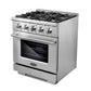 Cosmo Commercial 30" 3.5 cu. ft. Gas Range with 4 Burners and Heavy Duty Cast Iron Grates in Stainless Steel
, COS-GRP304