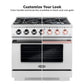 Cosmo Commercial 36" 4.5 cu. ft. Gas Range with 6 Italian Burners and Heavy Duty Cast Iron Grates in Stainless Steel
, COS-GRP366