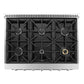 Cosmo Commercial 36" 4.5 cu. ft. Gas Range with 6 Italian Burners and Heavy Duty Cast Iron Grates in Stainless Steel
, COS-GRP366