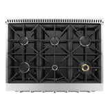 Cosmo Commercial-Style 36" 4.5 cu. ft. Gas Range with 6 Italian Burners and Heavy Duty Cast Iron Grates in Stainless Steel